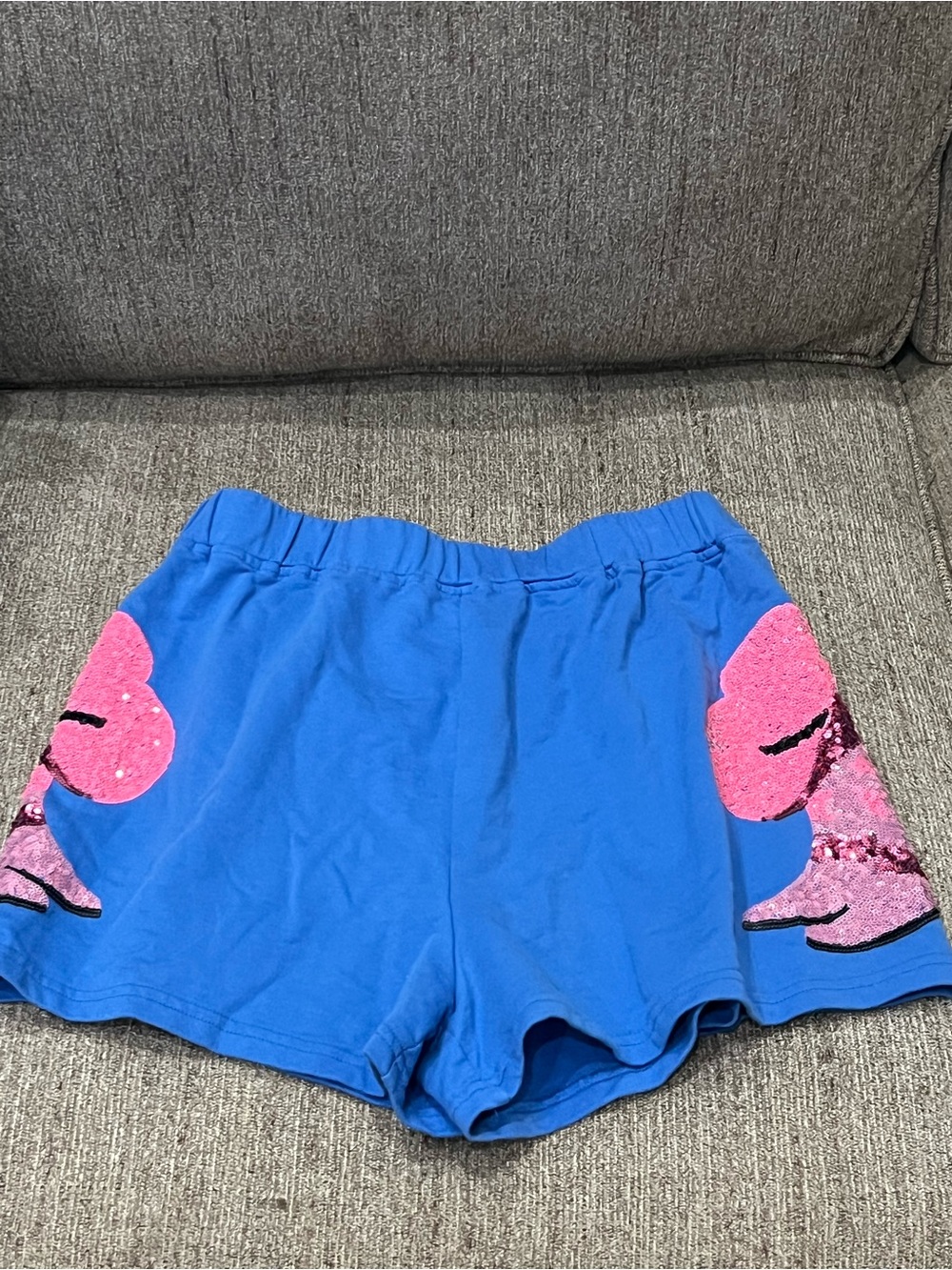 Fantastic Fawn Royal Blue Shorts with Pink Sequin Accents Queen of sparkles